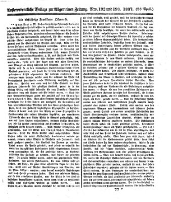 Allgemeine Zeitung Mittwoch 26. April 1837