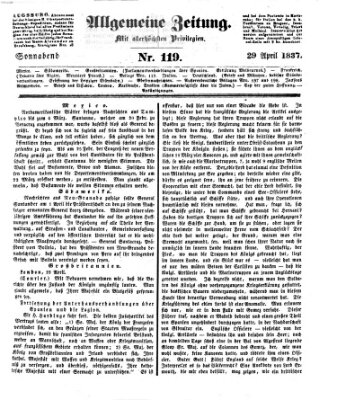 Allgemeine Zeitung Samstag 29. April 1837