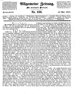 Allgemeine Zeitung Samstag 13. Mai 1837