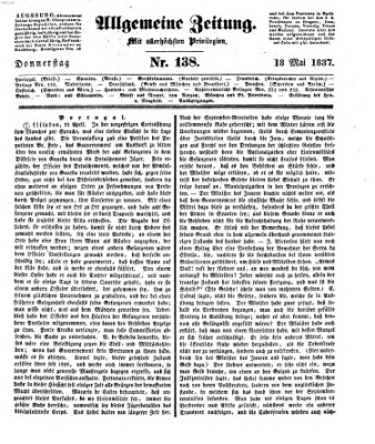 Allgemeine Zeitung Donnerstag 18. Mai 1837