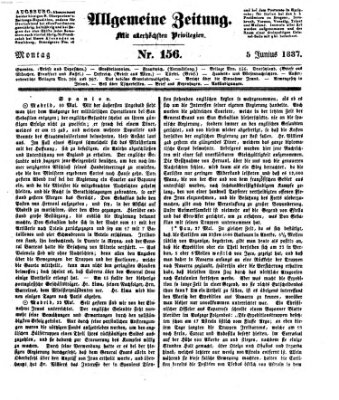 Allgemeine Zeitung Montag 5. Juni 1837