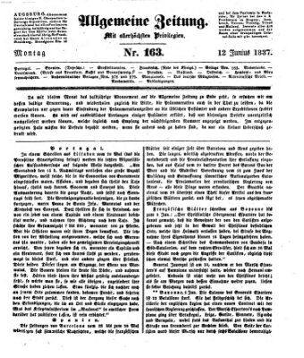 Allgemeine Zeitung Montag 12. Juni 1837