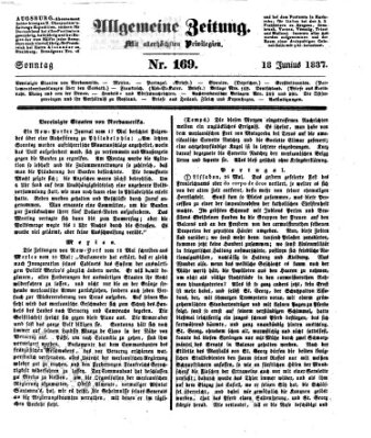 Allgemeine Zeitung Sonntag 18. Juni 1837