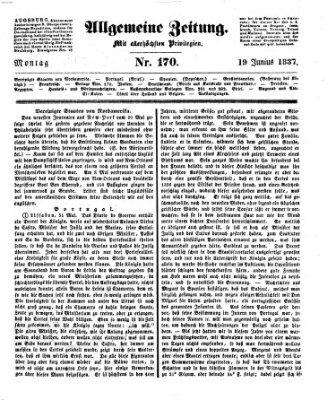 Allgemeine Zeitung Montag 19. Juni 1837