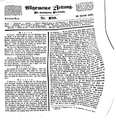 Allgemeine Zeitung Donnerstag 29. Juni 1837