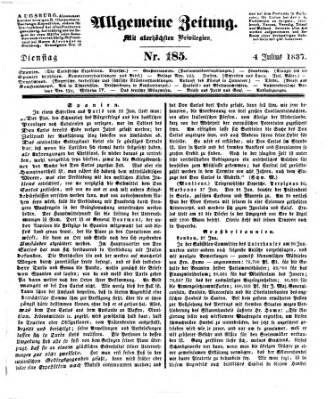 Allgemeine Zeitung Dienstag 4. Juli 1837