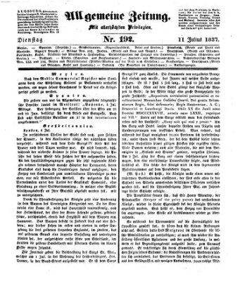 Allgemeine Zeitung Dienstag 11. Juli 1837