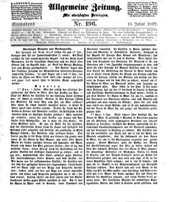 Allgemeine Zeitung Samstag 15. Juli 1837