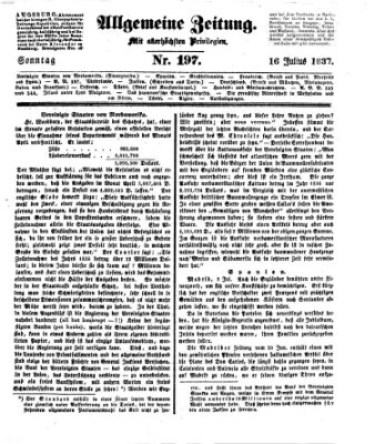 Allgemeine Zeitung Sonntag 16. Juli 1837