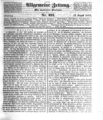 Allgemeine Zeitung Freitag 11. August 1837