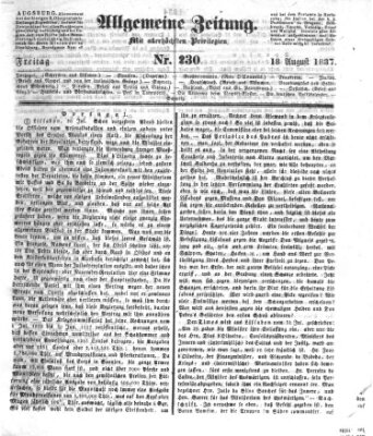 Allgemeine Zeitung Freitag 18. August 1837