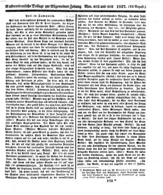 Allgemeine Zeitung Freitag 18. August 1837