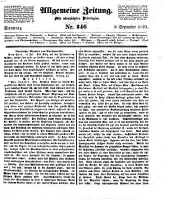 Allgemeine Zeitung Sonntag 3. September 1837