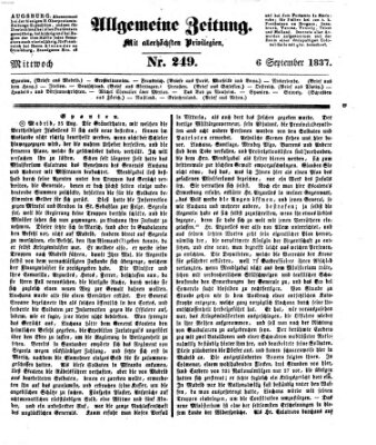 Allgemeine Zeitung Mittwoch 6. September 1837