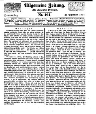 Allgemeine Zeitung Donnerstag 21. September 1837