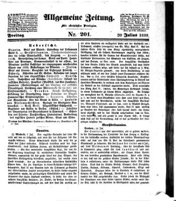 Allgemeine Zeitung Freitag 20. Juli 1838