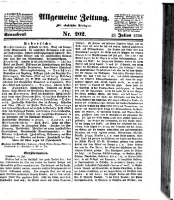 Allgemeine Zeitung Samstag 21. Juli 1838