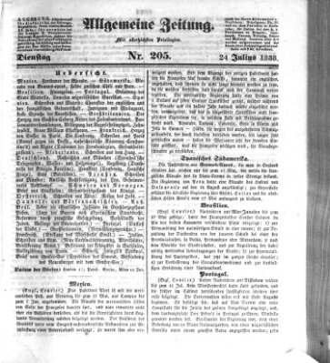 Allgemeine Zeitung Dienstag 24. Juli 1838