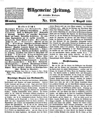 Allgemeine Zeitung Montag 6. August 1838