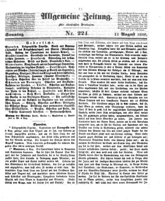 Allgemeine Zeitung Sonntag 12. August 1838