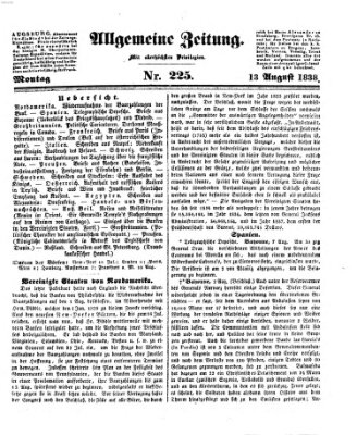 Allgemeine Zeitung Montag 13. August 1838