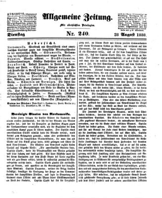 Allgemeine Zeitung Dienstag 28. August 1838