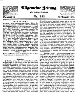 Allgemeine Zeitung Donnerstag 30. August 1838