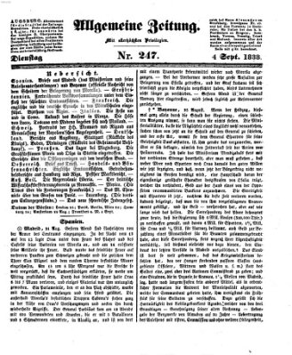 Allgemeine Zeitung Dienstag 4. September 1838