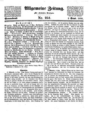 Allgemeine Zeitung Samstag 8. September 1838