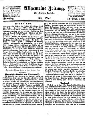 Allgemeine Zeitung Dienstag 11. September 1838