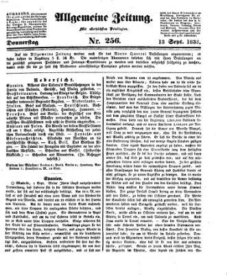 Allgemeine Zeitung Donnerstag 13. September 1838