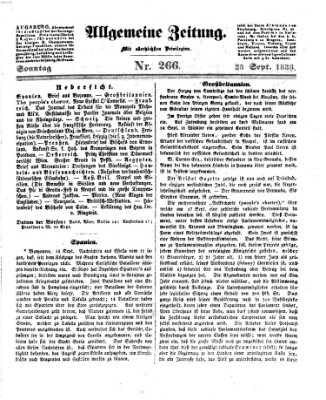 Allgemeine Zeitung Sonntag 23. September 1838