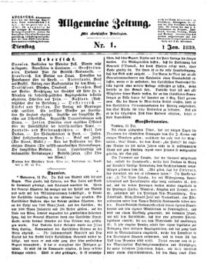 Allgemeine Zeitung Dienstag 1. Januar 1839