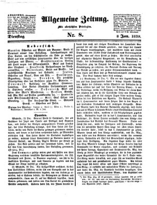 Allgemeine Zeitung Dienstag 8. Januar 1839