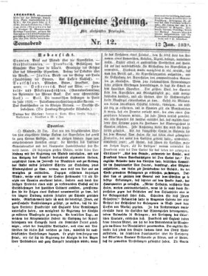 Allgemeine Zeitung Samstag 12. Januar 1839