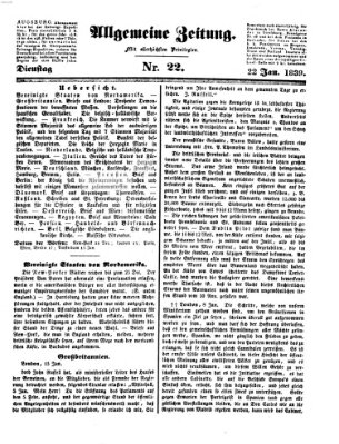 Allgemeine Zeitung Dienstag 22. Januar 1839