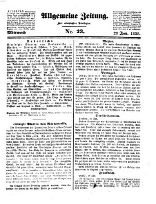 Allgemeine Zeitung Mittwoch 23. Januar 1839