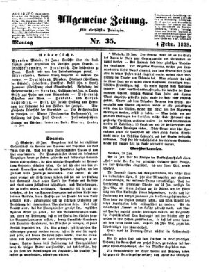 Allgemeine Zeitung Montag 4. Februar 1839