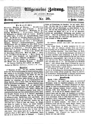 Allgemeine Zeitung Freitag 8. Februar 1839