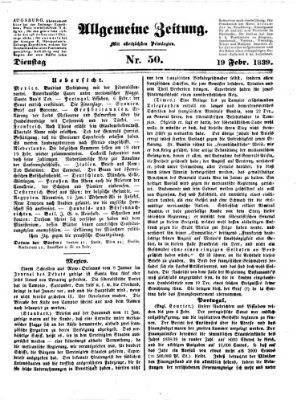 Allgemeine Zeitung Dienstag 19. Februar 1839