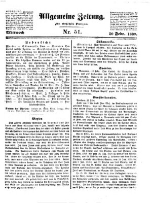 Allgemeine Zeitung Mittwoch 20. Februar 1839