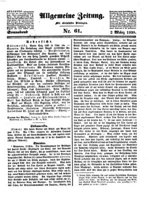 Allgemeine Zeitung Samstag 2. März 1839