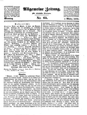 Allgemeine Zeitung Montag 4. März 1839