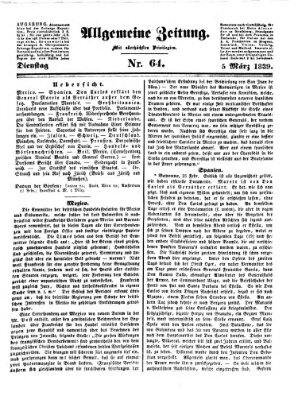 Allgemeine Zeitung Dienstag 5. März 1839