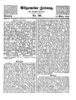 Allgemeine Zeitung Sonntag 10. März 1839