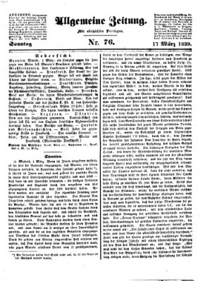 Allgemeine Zeitung Sonntag 17. März 1839