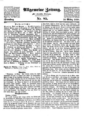 Allgemeine Zeitung Dienstag 26. März 1839