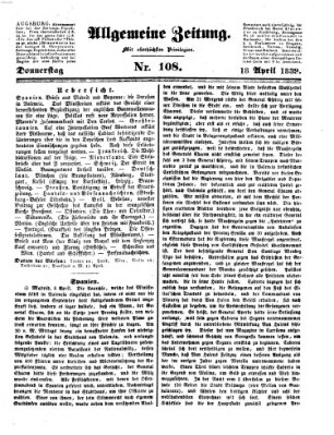 Allgemeine Zeitung Donnerstag 18. April 1839