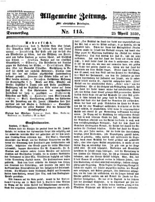 Allgemeine Zeitung Donnerstag 25. April 1839