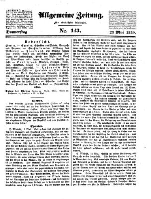 Allgemeine Zeitung Donnerstag 23. Mai 1839